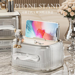 Boîte à mouchoirs transparente haut de gamme avec fonction d'organisation pour le rangement sur le bureau à la maison ou au bureau, utilisation polyvalente - Product Image 5