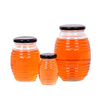 Stocké moins cher clair vide 100g 250g 500g 1000g petits pots de miel en verre à filetage avec couvercle à vis en métal