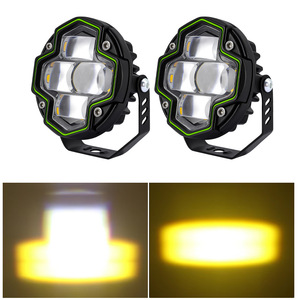 Phare LED Angel Eye à quatre lentilles pour moto, bicolore jaune et blanc, éclairage extérieur modifié pour tout-terrain - Product Image 5