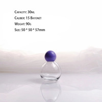 Flacons de parfum boule de verre de 30ml Récipient de parfum vaporisateur ventre rond de 50ml Flacon de parfum cercle rond en verre avec couvercles boule