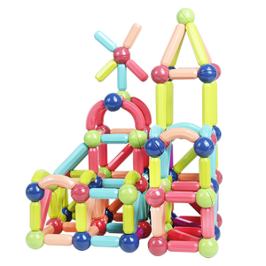 68 في الحجم الكبير لبنات بناء مغناطيسية تعليمية طقم أعواد بناء معتمدة EN71 - Product Image 1