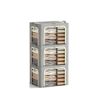 Wholesale Collapsible Waterproof Heavy Duty <b>Storage</b> <b>Boxes</b> 50x40x33 66L Wardrobe Furniture Clothes <b>Storage</b> Bag Containers Bins - Product Image 1