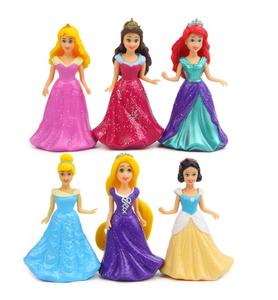 Chất Lượng Cao 6 Loại Công Chúa Xinh Đẹp Váy Nhựa Thu Nhỏ Bức Tượng Hoạt Hình Mô Hình Nhà Để Xe Bộ Dụng Cụ Mô Hình. - Product Image 6