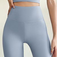 Sport-Fitness Damen High-Waist Elastische Enge Hose Po-Formende Yoga-Shorts Leggings Einfarbig Polyester/Spandex Leichtgewichtig Vierwege-Stretch