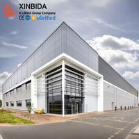 Entrepôt logistique et atelier combinés, en acier préfabriqué avec bureau en mezzanine, entrepôt préfabriqué avec bureau