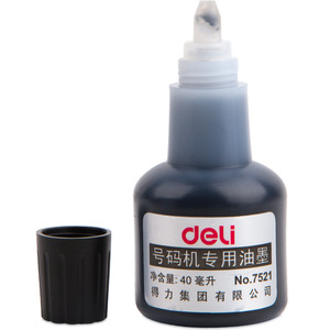Deli Coding Machine Ink 40Ml Black Numbering Machine Ink For Single Row Double Row Use - Product Image 2