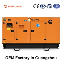 Générateur silencieux diesel Guangzhou Foshan Planta Electrica 132 kW 165 kVA 6BTAA5.9-G12, puissance électrique 120 kW 150 kVA, triphasé 50 Hz