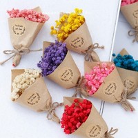 Bouquet miniature séché 100 % naturel fait main, en boîte, prêt à offrir, arrangement de fleurs préservées aux couleurs vibrantes, vente en gros