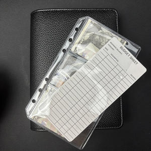 Nuovo Design durevole 6 fori doppio strato A6 custodie per raccoglitori Budgeting inserti Planner busta 3 tasche PVC trasparente - Product Image 1