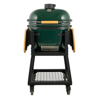 Barbecue Kamado ovale en céramique SEB de 23 pouces, moderne, robuste, au charbon de bois, avec commande tactile, surface de cuisson de 48,5 cm, pour extérieur