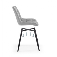Chaises de salle à manger en velours coloré à dossier bas gris foncé, vente directe d'usine, pieds en métal, chaise de restaurant, chaise de salle à manger moderne