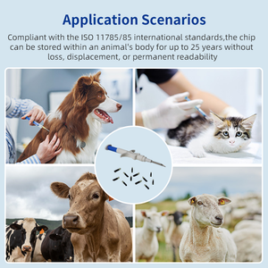 RFID رقاقة حيوانات مصغرة FDX-B 134.2KHz رقاقة ميكروسكوبية لتعليم الحيوانات الأليفة بطاقة هوية مباشرة من المصنع RFID رقائق زجاجية للحيوانات الأليفة للتعريف - Product Image 4