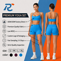Ensemble de yoga 2 pièces personnalisé pour femme : Soutien-gorge de sport et short froncé taille haute – Tenue de fitness, de gym et de sport