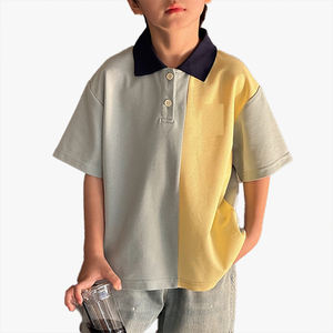 Camiseta Polo de Manga Corta para Niños, Nueva Colección de Verano, Camiseta Polo Deportiva Moderna con Diseño de Bloques de Color, Personalizable - Product Image 4