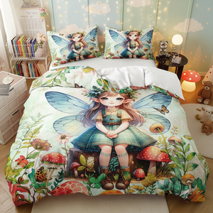 Set Copripiumino Eden con Stampa Digitale 3D Motivo Floreale Principessa Colore e Logo Personalizzabili per Casa e Hotel - Product Image 1