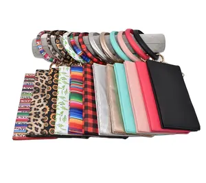 Кожаный браслет набор бумажников портмоне клатч кошелек для женщин кожаный браслет цепочка для ключей с бумажником