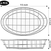 Paniers de rangement écologiques en fil métallique ovale flexible chromé pour l'utilisation de restaurant de restauration rapide-service de hot-dog aux fruits de pain sandwich
