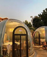 Dôme géodésique en polycarbonate préfabriqué d'extérieur au design moderne Maison à bulles pour camping, complexes hôtellerie et villas