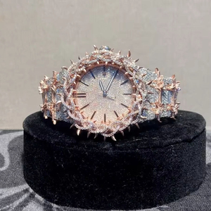 Montre-bracelet en acier inoxydable de haute qualité, design épingle, sertissage pavé complet, Moissanite, cadran romain, style Hip Hop, pour soirée, durable - Product Image 3