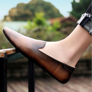 Mocassini Vintage in Pelle da <span class=keywords><strong>Uomo</strong></span> con Suola in Gomma Antiscivolo, <span class=keywords><strong>Comode</strong></span> <span class=keywords><strong>Scarpe</strong></span> Casual da Guida - Product Image 2