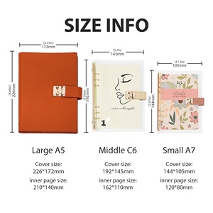 Tùy chỉnh rõ ràng <span class=keywords><strong>PVC</strong></span> Chất kết dính thấp moq Logo A5 A6 A7 trong suốt sinh thái thân thiện PU da tổ chức 6 vòng kế hoạch chất kết dính máy tính xách tay - Product Image 5