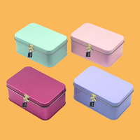 Mini sac à main personnalisé, boîte en fer blanc style valise pour enfants, rangement de cils et autres articles ou utilisation comme autocollants, boîte en fer blanc