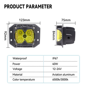 3-Inch <b>LED</b> <b>Work</b> <b>Light</b> 40W Waterproof Off-Road Vehicle Lighting - Product Image 5