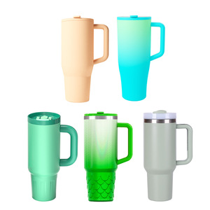 40oz Insulated Stainless Steel Tumbler With Handle Cold Keeps Travel Mug Outdoor Car Use - Product Image 2