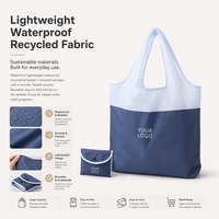 SHINY Faltbare Einkaufstasche mit individuellem Logo, tragbare Reisetasche mit individuellen Anhängern und gewebten Etiketten für Hotel-Ausstattung und Geschenke