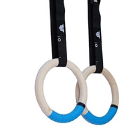 Vente chaude Indoor Gym Fitness Ring Logo personnalisé Bois de bouleau avec sangles de poignée Produit de sport et de divertissement