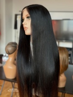 Perruques en cheveux humains SHY Medical, en PU, entièrement en dentelle, douces, effet cuir chevelu naturel, remplacement capillaire pour femmes, marque privée