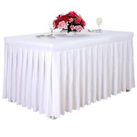 Nappe ajustée en polyester blanc de 6 pieds à prix de gros pour mariages, banquets et salons professionnels