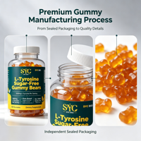 Gummies de L-Tyrosine OEM sans sucre 1000mg, haute biodisponibilité, végétaliennes, supplément énergétique pour personnalisation de marque