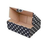 Kotak hadiah lipat Polka Dot Hitam dan putih kemasan karton bergaya untuk kue perhiasan butik solusi penyimpanan atas Flip