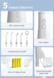 Equipo de Limpieza Dental en Oferta, Irrigador <span class=keywords><strong>Bucal</strong></span> Inalámbrico con Tanque de 300 ml, <span class=keywords><strong>Limpiador</strong></span> <span class=keywords><strong>Bucal</strong></span> Inteligente para el Cuidado <span class=keywords><strong>Bucal</strong></span> - Product Image 2