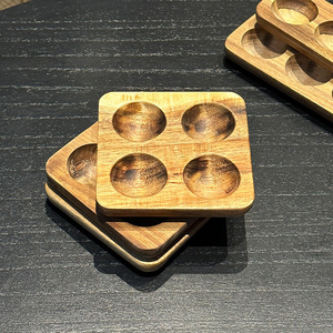Solid Wood Egg Tray 4 Compartment Stackable <b>Kitchen</b> Egg Storage Rack For Refrigerator Use - Product Image 1