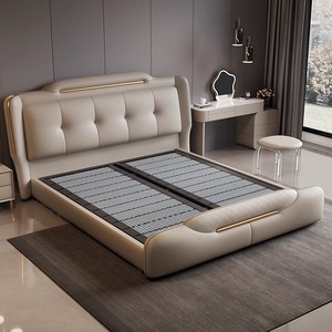 Mobili di Lusso in Legno per Camera da <span class=keywords><strong>Letto</strong></span>, Letti Imbottiti Morbidi, <span class=keywords><strong>Letto</strong></span> <span class=keywords><strong>Matrimoniale</strong></span> King Size con Contenitore, Set Completo di Arredamento - Product Image 5
