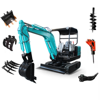 Excavator Mini 3,5 Ton dengan Attachment Trencher untuk Pemasangan Kabel dan Lanskap
