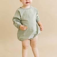 Romper Bayi Bahan Terry Katun Organik Lengan Panjang Bersertifikat CPC untuk Musim Gugur