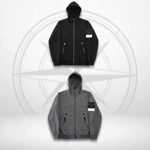 EU Luxury Sporty Casual Fashion 100% Cotton Stone Vintage Grey Windproof Island Hooded <b>Jacket</b> For Men - Product Image 1