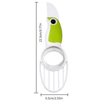 Coupe-avocat 3-en-1 personnalisable, outil de cuisine vert pour peler, découper et écaler les fruits