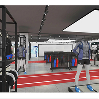 Présentoir multifonctionnel pour vêtements de sport de marque pour magasin de chaîne de vente au détail de vêtements de sport