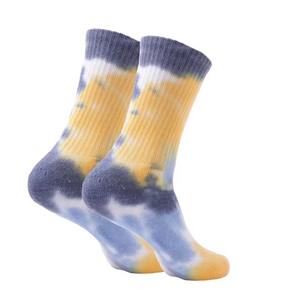 Chaussettes de sport en coton éponge respirant, antibactérien, écologique, à motif tie-dye coloré, avec logo personnalisé - Product Image 5