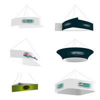 Bannière publicitaire suspendue au plafond personnalisée, bannière suspendue Sky Tube de 8 pieds, bannière triangulaire suspendue au plafond