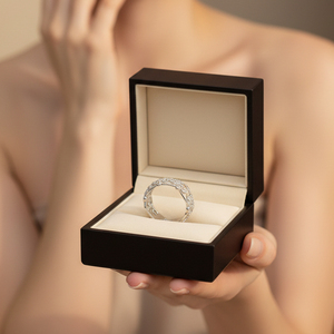 Anillo de Diamantes Naturales Reales Vintage de Oro Blanco Sólido de 18K con Diseño de Flores Elegantes de Alta Calidad y Muy Popular para Regalo de Mujer - Product Image 5