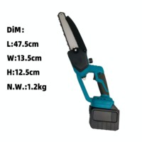 Scie à chaîne électrique sans fil 20V personnalisée en usine, avec batterie au lithium, moteur sans balais, légère, pour le bricolage du bois