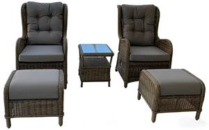 Set di Mobili <span class=keywords><strong>da</strong></span> <span class=keywords><strong>Giardino</strong></span> di Lusso con Schienale Alto, Poltrona Reclinabile in Vimini <span class=keywords><strong>e</strong></span> Rattan con Poggiapiedi <span class=keywords><strong>e</strong></span> Tavolino Laterale per Patio <span class=keywords><strong>e</strong></span> Balcone - Product Image 4