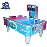 Table de hockey sur air multi-balles à monnayeur, machine de jeu d'arcade avec marqueur électronique LED, 2 joueurs, pour centre de jeux