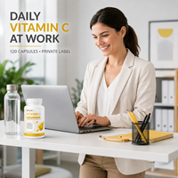 Capsules de Vitamine C Complexe à Marque Blanche OEM pour le Bien-être Immunitaire Quotidien, 120 Comprimés, Fabricant de Suppléments
