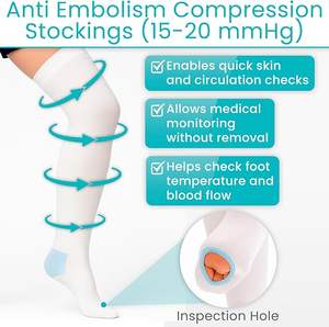 <span class=keywords><strong>Medias</strong></span> <span class=keywords><strong>de</strong></span> <span class=keywords><strong>Compresión</strong></span> Unisex <span class=keywords><strong>de</strong></span> Alta Calidad hasta el Muslo, 15-20 mmHg, Nivel Moderado, Antiembólicas, con Logotipo Personalizado - Product Image 4